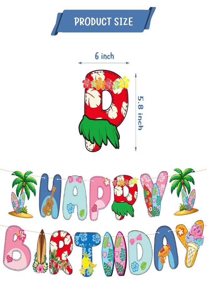 NF orange Hawaiian Party Birthday Banner, Tropical Luau Blue Cartoon Party Decorations - Image 2